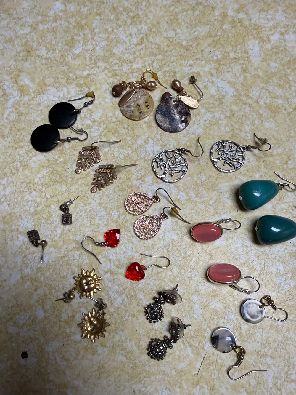 Assorted Women’s Earrings Set — Teal, Pink, Red, Gold, Silver, 12 pair set